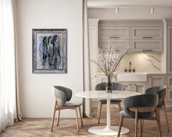 Mockup Poster Frame On The Wall Of Living Room. Luxurious Apartment Background With Contemporary Design. Modern Interior Design. 3d Render, 3d Illustration
